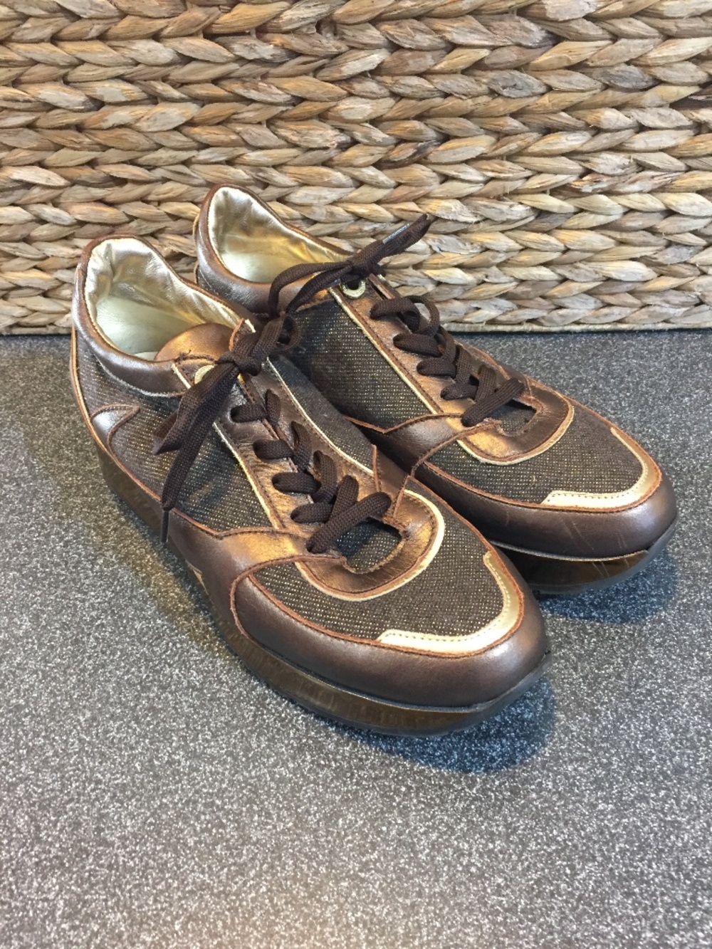 Paul & Shark Brown Metallic Shoes/ Sneakers